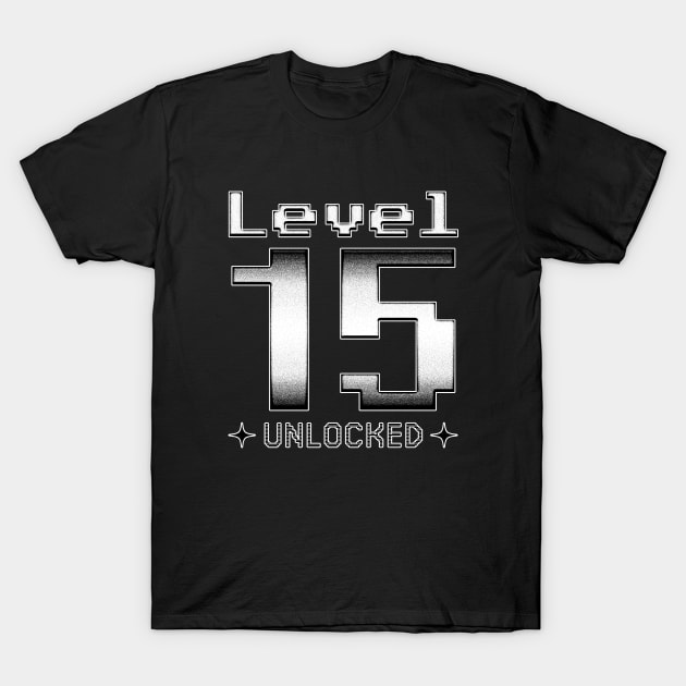 Level 15 Unlocked T-Shirt by  magiccatto